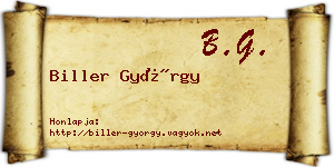 Biller György névjegykártya